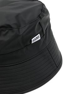 Rains waterproof logo-appliqué bucket hat - Zwart