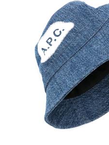 A.P.C. Vissershoed met logoprint - Blauw