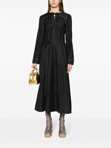 Dorothee Schumacher Midi-jurk met contrasterende stiksels - Zwart