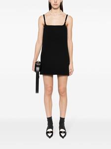 Miu Miu logo-plaque wool minidress - Zwart