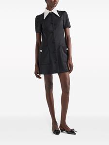 Prada Mini-jurk met contrasterende kraag - Zwart