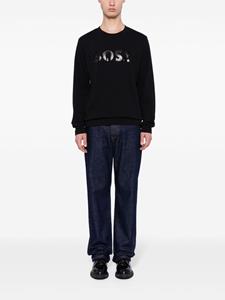 BOSS Salbo Mirror cotton sweatshirt - Zwart
