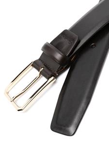 Santoni logo-engraved leather belt - Zwart