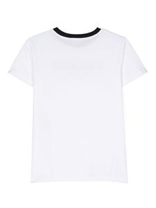 balmainkids Balmain Kids T-shirt met logoprint - Wit