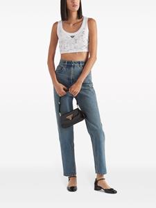Prada Geribbelde tanktop verfraaid met kristallen - Wit