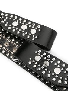 Rabanne rivet-detail stud-embellished leather belt - Zwart