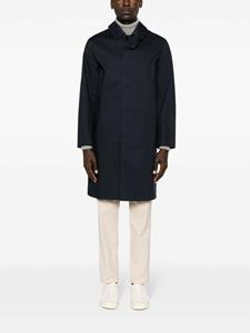 Mackintosh Katoenen trenchcoat met enkele rij knopen - Blauw
