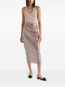 Prada Midi-rok met pailletten - Beige