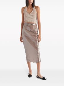 Prada sequinned pencil midi skirt - Beige