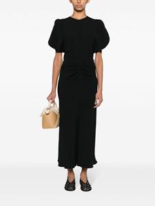 victoriabeckham Victoria Beckham Midi-jurk met ruchetaille - Zwart