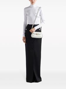 Prada Wollen maxi-rok met kristallen knoop - Zwart