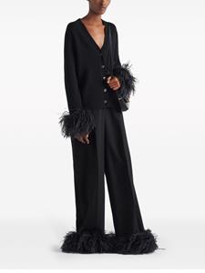 Prada Vest met veren afwerking - Zwart