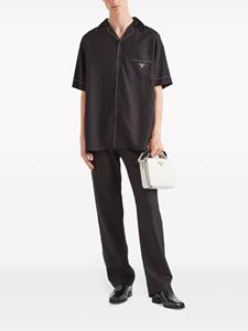Prada Zijden broek met geborduurd logo - Zwart