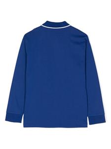 Poloshirt met logo-applicatie en lange mouwen - Blauw