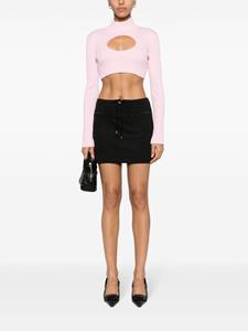 Courrèges Mini-jurk met trekkoordtaille en logopatch - Zwart