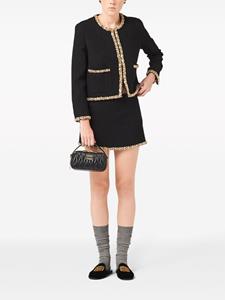 Miu Miu Tweed mini-rok met borduurwerk - Zwart
