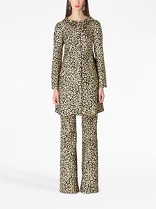 Carolina Herrera leopard-print jacquard flared trousers - Beige