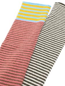 YANYAN KNITS logo-embroidered striped gloves - Veelkleurig