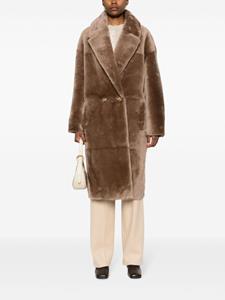 long-sleeve shearling coat - Bruin