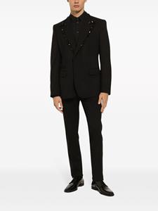 dolce&gabbana Dolce & Gabbana Low waist pantalon van wolblend - Zwart