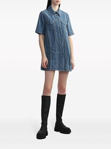 GANNI Gestreepte denim mini-jurk - Blauw