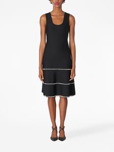 carolinaherrera Carolina Herrera Midi-jurk met diepe ronde hals - Zwart