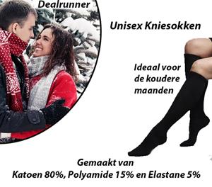 Dealrunner 2-Paar Unisex Kniesokken met 80% Katoen Zwart