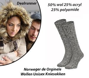 Dealrunner 3-Paar Norweger de Orginele Wollen Unisex Kniesokken