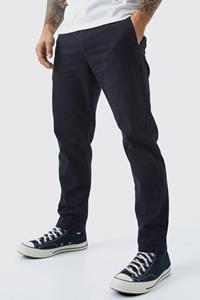 Boohoo Korte Slim Fit Chino'S Met Tailleband, Black