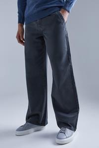 Boohoo Brede Chino Broek, Charcoal