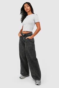 Boohoo The Petite Jeans Met Rechte Pijpen, Black