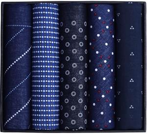 Suitable Zakdoeken 5-Pack Dessin Dark Blue -
