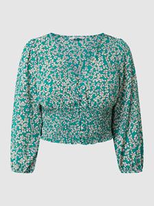 Only Korte blouse met millefleurs, model 'Fuchsia'