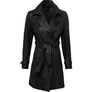 Gipsy Ledermantel Taresa (2-tlg., mit Bindegürtel) femininer Leder-Trenchcoat mit Bindegürtel