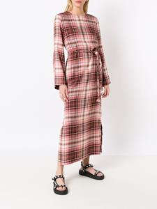Olympiah Geruite blousejurk - Rood