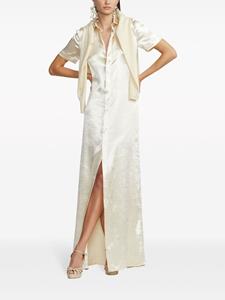 Ralph Lauren Collection short-sleeved satin shirt dress - Beige