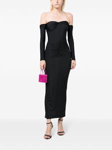 fleurdumal Fleur Du Mal Midi-jurk met ruches - Zwart