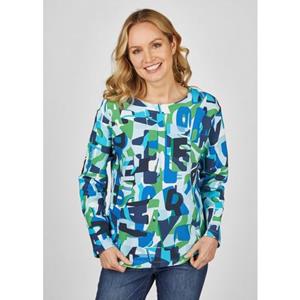 Rabe Langarmshirt, mit abstraktem Buchstaben-Muster