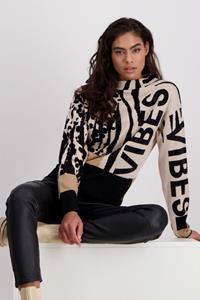 Monari Stehkragenpullover, mit Alloverprint