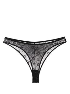 Marine Serre Moonagram glitter-detail mesh brief - Zwart