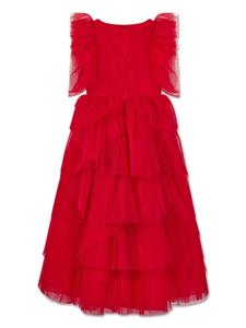 MARCHESA KIDS COUTURE Jurk met ruche en rits - Rood