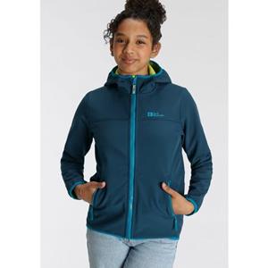 Softshell-jack FOURWINDS JACKET KIDS met contrastkleurige details