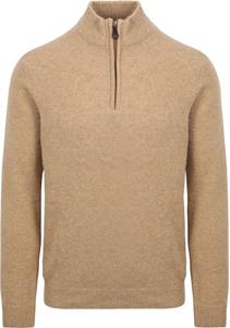 Suitable Half Zip Trui Wol Beige