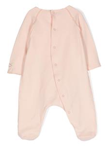 teddy&minou TEDDY & MINOU Romper van katoenblend met logopatch - Roze