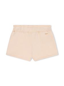 chloékids Chloé Kids Shorts met logoprint - Beige