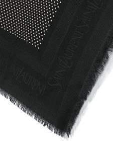 saintlaurent Saint Laurent Sjaal met stippen - Zwart