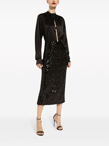 Dolce & Gabbana sequinned pencil midi skirt - Zwart