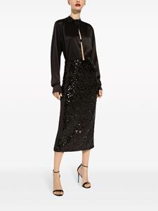 dolce&gabbana Dolce & Gabbana Kokerrok met pailletten - Zwart
