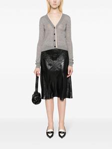 Nº21 Mid waist rok met geborduurde bloemen - Zwart