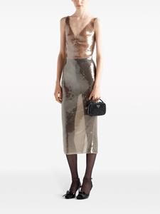 Prada Tulen midi-jurk met pailletten - Beige